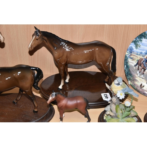 443 - A COLLECTION OF MAINLY HORSE THEMED CERAMICS, comprising a Beswick Swish Tail Horse, model no 1182, ... 