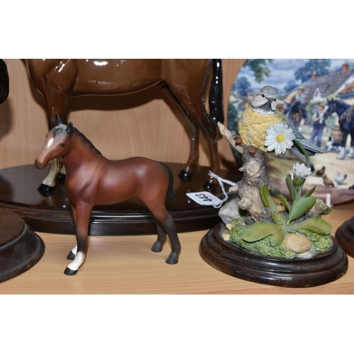 443 - A COLLECTION OF MAINLY HORSE THEMED CERAMICS, comprising a Beswick Swish Tail Horse, model no 1182, ... 