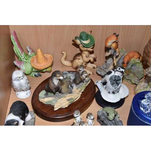 444 - A COLLECTION OF ANIMAL AND BIRD FIGURES, to include a Royal Doulton Peregrine Falcon HN3541 limited ... 