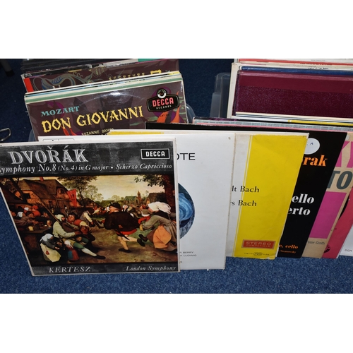 474 - TWO BOXES OF CLASSICAL RECORDS, approximately sixty to eighty LPs and LP sets including first editio... 