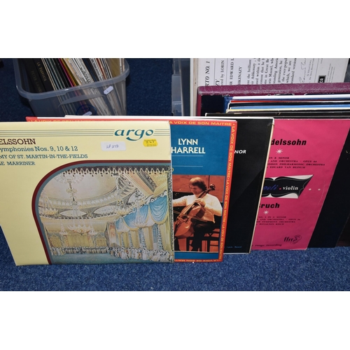 474 - TWO BOXES OF CLASSICAL RECORDS, approximately sixty to eighty LPs and LP sets including first editio... 