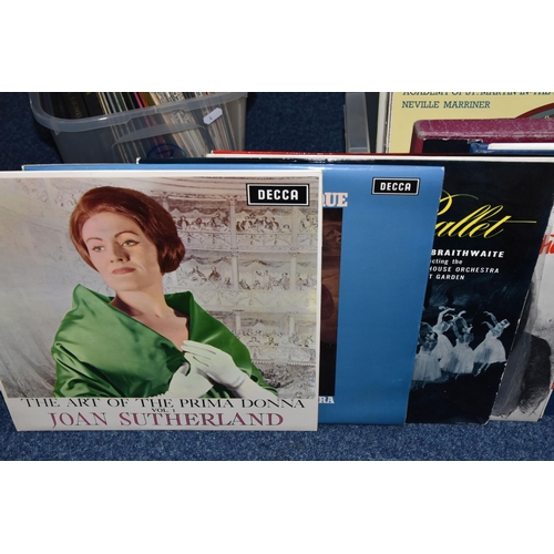 474 - TWO BOXES OF CLASSICAL RECORDS, approximately sixty to eighty LPs and LP sets including first editio... 