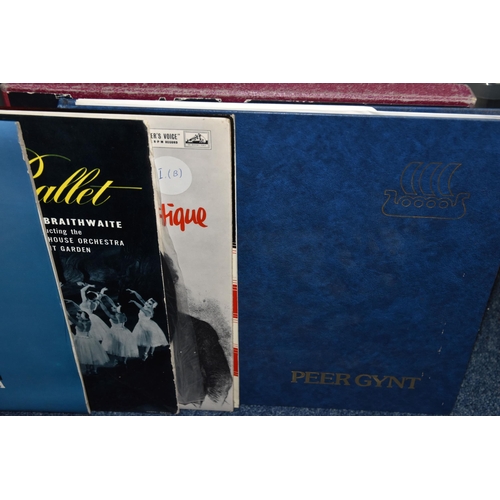 474 - TWO BOXES OF CLASSICAL RECORDS, approximately sixty to eighty LPs and LP sets including first editio... 