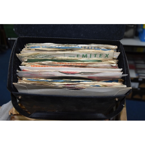 475 - TWO BOXES AND A CASE OF RECORDS, to include approximately one hundred and thirty vinyl singles by ar... 