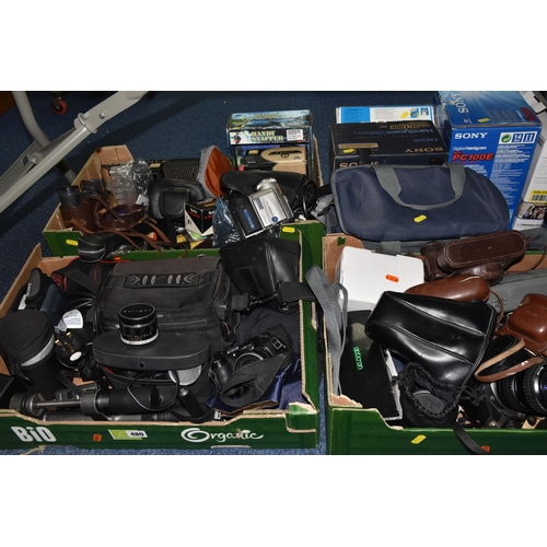 480 - THREE BOXES AND LOOSE PHOTOGRAPHIC, OPTICAL AND ELECTRICAL EQUIPMENT, to include cased Mako SC100 Di... 