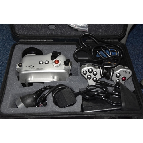 480 - THREE BOXES AND LOOSE PHOTOGRAPHIC, OPTICAL AND ELECTRICAL EQUIPMENT, to include cased Mako SC100 Di... 