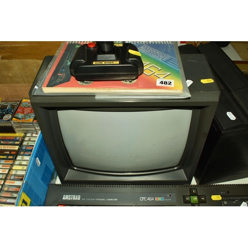 482 - AMSTRAD CPC 464 COMPUTER AND GAMES, computer is in working condition, games untested, full list of g... 