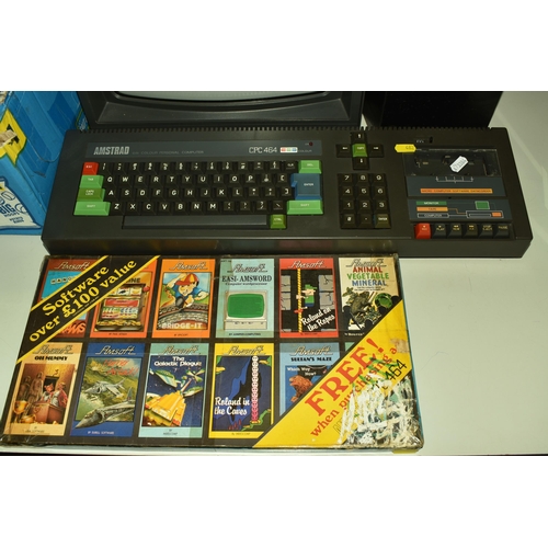 482 - AMSTRAD CPC 464 COMPUTER AND GAMES, computer is in working condition, games untested, full list of g... 