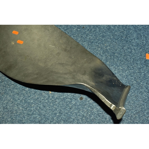 483 - AN AIRCRAFT ENGINE BLADE length 55cm width 26cm, numbers lasered on to the base (1) (Condition Repor... 