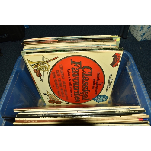 485 - A BOX OF APPROXIMATELY 40 LPS to include Paul McCartney, Tom Jones, Pavarotti, Shirley Bassey, movie... 