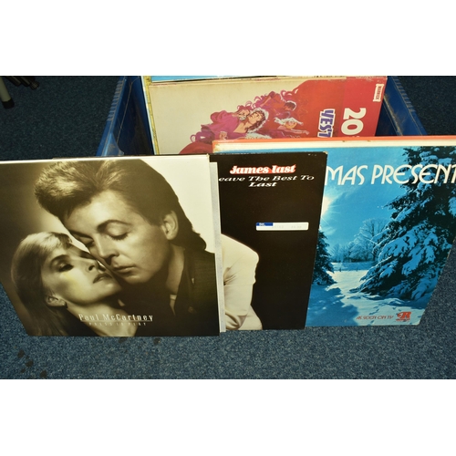 485 - A BOX OF APPROXIMATELY 40 LPS to include Paul McCartney, Tom Jones, Pavarotti, Shirley Bassey, movie... 