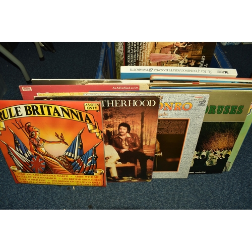 485 - A BOX OF APPROXIMATELY 40 LPS to include Paul McCartney, Tom Jones, Pavarotti, Shirley Bassey, movie... 