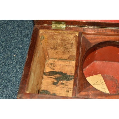 498 - A VICTORIAN TEA CADDY AND TWO SMALL BOXES comprising a Victorian mahogony tea caddy with original ke... 