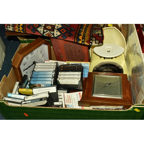 505 - SIX BOXES OF BOOKS, TAPES, CDS, AND MISCELLANEOUS ITEMS to include two boxes of books comprising mos... 