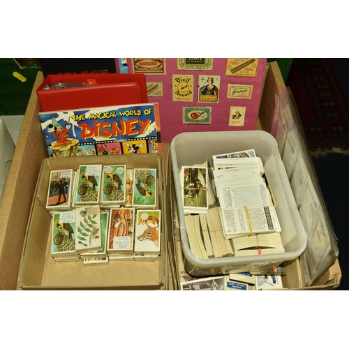 509 - TWO BOXES OF EPHEMERA containing over 65 sets, incomplete sets and odds of trade and cigarette cards... 