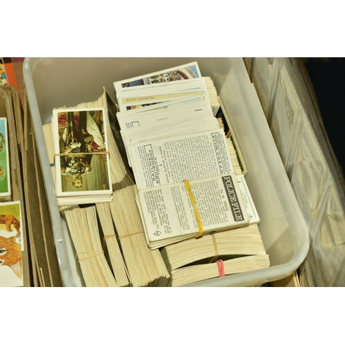 509 - TWO BOXES OF EPHEMERA containing over 65 sets, incomplete sets and odds of trade and cigarette cards... 