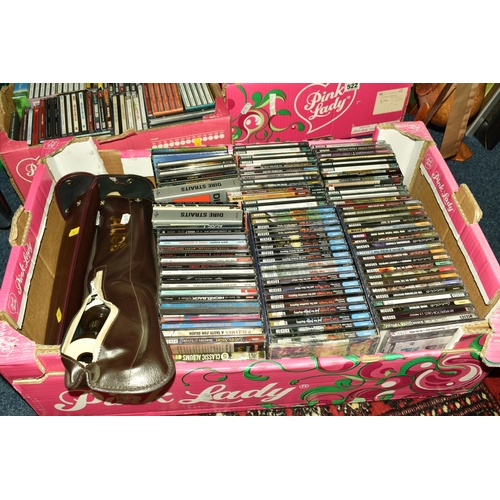 522 - THREE BOXES AND LOOSE CDS, PICTURES AND MISCELLANEOUS, to include, seventeen framed pictures of flow... 