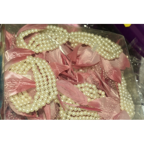 534 - FIVE BOXES OF HAIR ACCESSORIES, to include wedding hair decorations diamante grips, clips and combs,... 