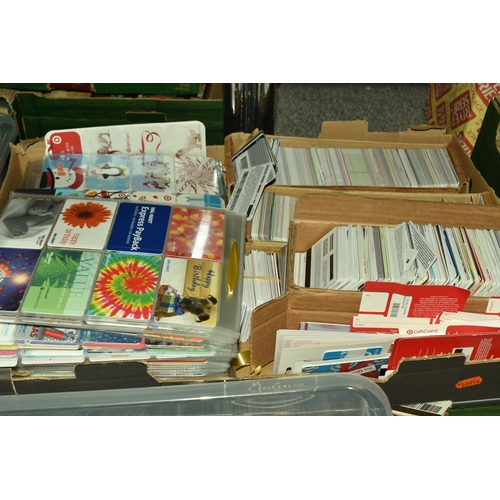 541 - SEVEN BOXES OF STORE GIFT CARDS, several thousand examples from the likes of Wal-Mart, T.J. Maxx, Vi... 