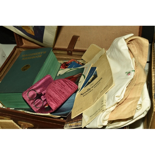 542 - TWO BOXES AND A CASE OF EPHEMERA AND MISCELLANEOUS ITEMS to include a boxed vintage collection of So... 