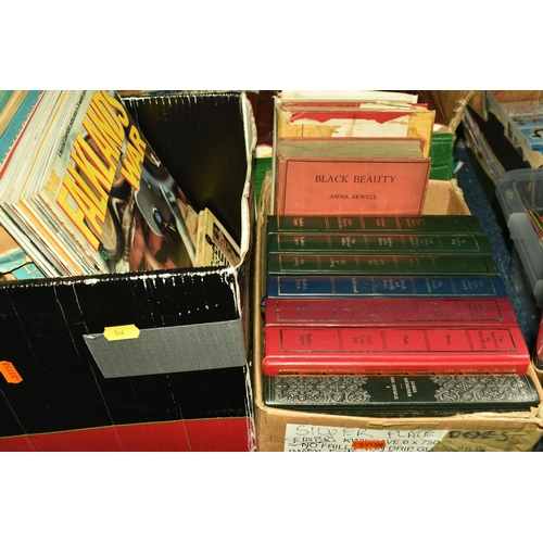 544 - EIGHT BOXES OF BOOKS & MAGAZINES to include over 150 miscellaneous book titles in mostly hardback fo... 