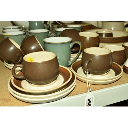 566 - A QUANTITY OF DENBY TABLEWARE, Denby 'Russet' design by Gill Pemberton comprising teapot, coffee pot... 