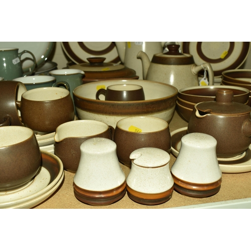 566 - A QUANTITY OF DENBY TABLEWARE, Denby 'Russet' design by Gill Pemberton comprising teapot, coffee pot... 