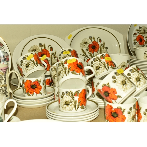 574 - A COLLECTION OF NAMED DINNERWARE, comprising of J&G Meakin, 'Poppy', three steak plates, two cake pl... 