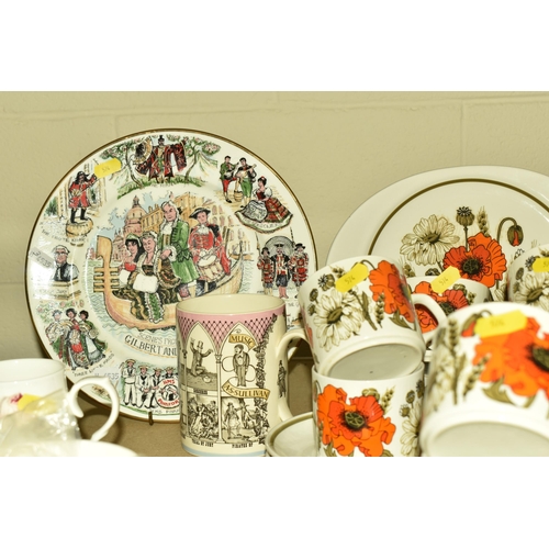 574 - A COLLECTION OF NAMED DINNERWARE, comprising of J&G Meakin, 'Poppy', three steak plates, two cake pl... 