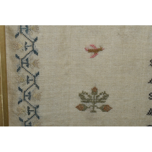 599 - A GEORGIAN WILLIAM IV NEEDLEWORK SAMPLER, worked by 'Ann Johnson Aged 13 Years, December 10th 1833',... 