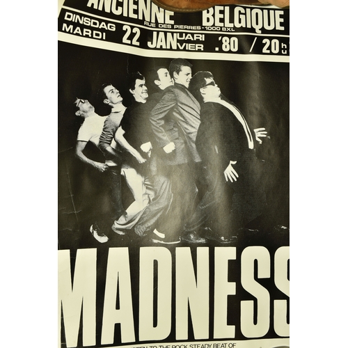 508 - A BOX OLD VINTAGE SKA MUSIC POSTERS to include eight Madness concert posters, two The Specials, one ... 