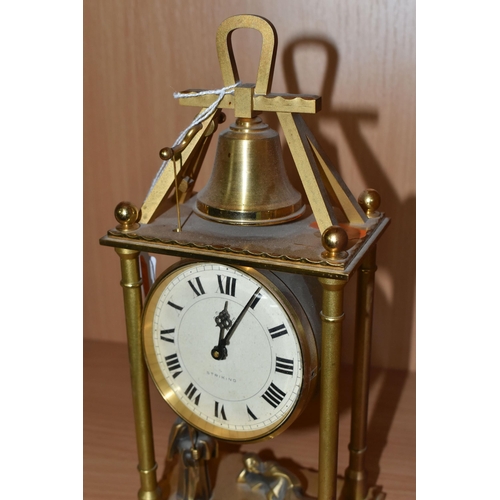 AN IMHOF 'MONASTERY' CLOCK, a gilt brass case, eight day movement ...
