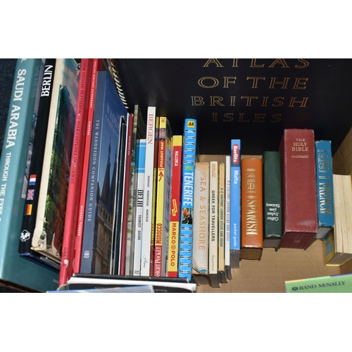 FIVE BOXES OF BOOKS & MAPS containing a large collection in hardback ...