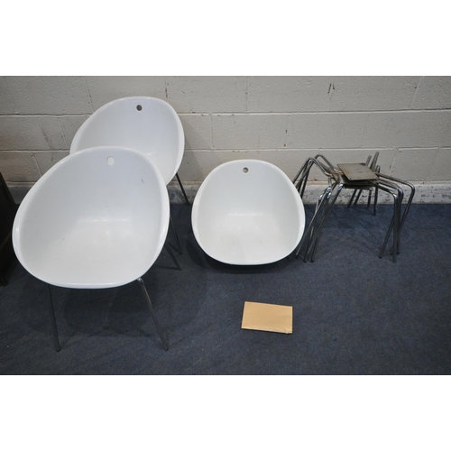 1238 - A SET OF SIX WHITE PEDRALI GLISS TUB CHAIRS, width 59cm x depth 55cm x height 71cm (condition report... 