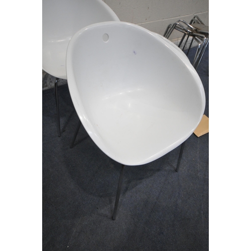 1238 - A SET OF SIX WHITE PEDRALI GLISS TUB CHAIRS, width 59cm x depth 55cm x height 71cm (condition report... 