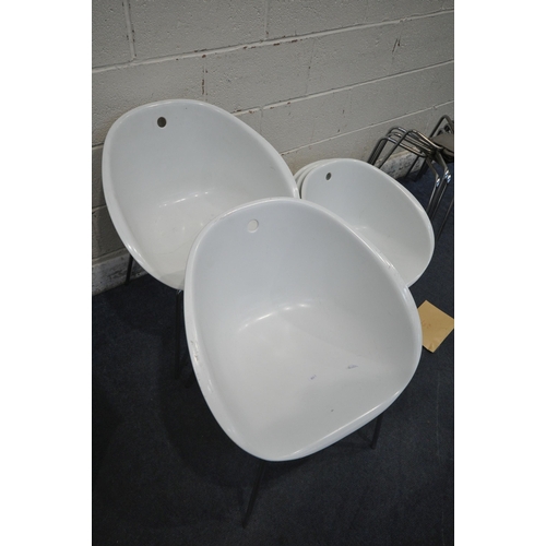 1239 - A SET OF SIX WHITE PEDRALI GLISS TUB CHAIRS, width 59cm x depth 55cm x height 71cm (condition report... 