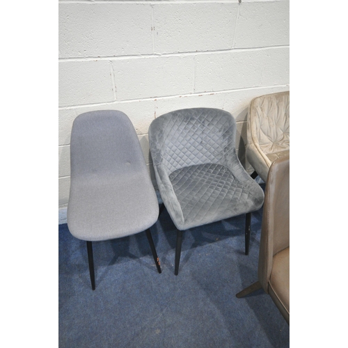 1253 - FIVE ASSORTED MODERN CHAIRS, varying in shape, size, colour, fabric, styles, etc (condition report: ... 