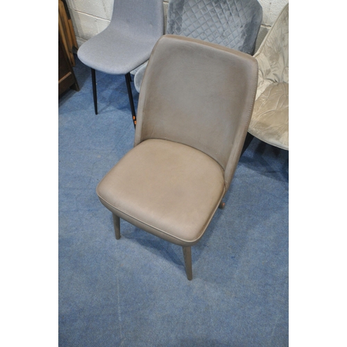 1253 - FIVE ASSORTED MODERN CHAIRS, varying in shape, size, colour, fabric, styles, etc (condition report: ... 