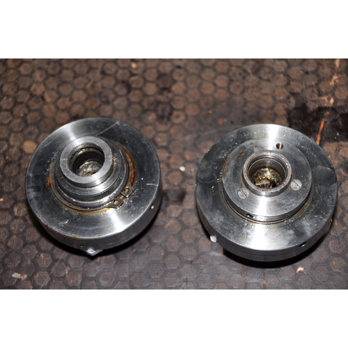 1067 - TWO THREE JAW MINI LATHE KEYLESS CHUCKS one internal the other external grip, both with appear to ha... 