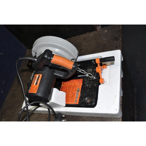 1080 - AN EVOLUTION RAGE 4 CHOP SAW with original packaging and a halogen heater (both PAT pass and working... 