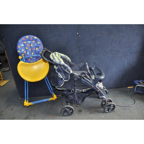 1082 - A GRACCO PUSHCHAIR and a high chair