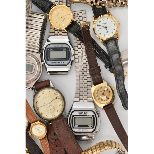 100 - A COLLECTION OF WATCHES, to include approximately sixteen watches, to include a 'Ancre 15 rubis' wri... 