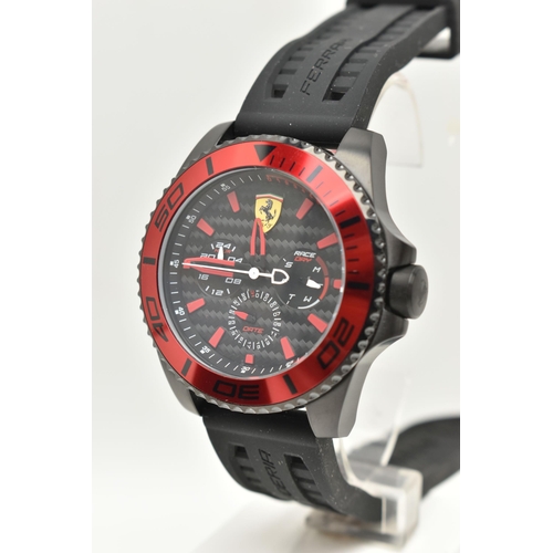 101 - A SCUDERIA FERRARI WRISTWATCH, the stainless steel watch with multiple dials to the face for hour, d... 