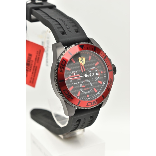 101 - A SCUDERIA FERRARI WRISTWATCH, the stainless steel watch with multiple dials to the face for hour, d... 