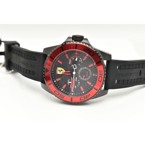 101 - A SCUDERIA FERRARI WRISTWATCH, the stainless steel watch with multiple dials to the face for hour, d... 