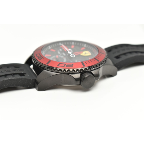 101 - A SCUDERIA FERRARI WRISTWATCH, the stainless steel watch with multiple dials to the face for hour, d... 