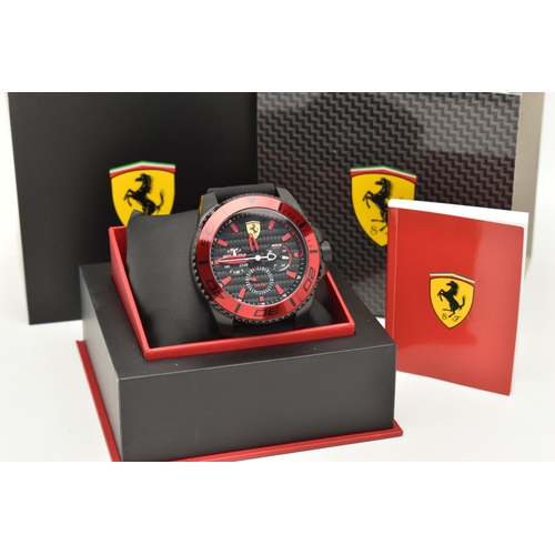 101 - A SCUDERIA FERRARI WRISTWATCH, the stainless steel watch with multiple dials to the face for hour, d... 