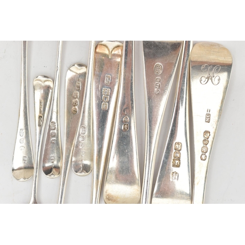 108 - A SELECTION OF SILVER CUTLERY, to include three George III silver teaspoons, hallmarks for London 18... 