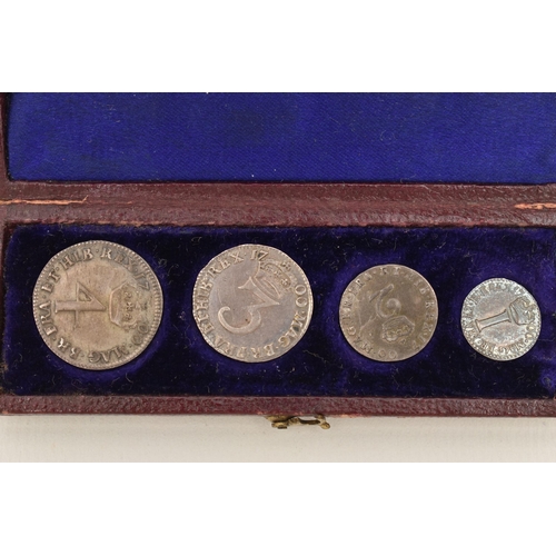 155 - A CASED SET OF FOUR WILLIAM III MAUNDY COINS 1700