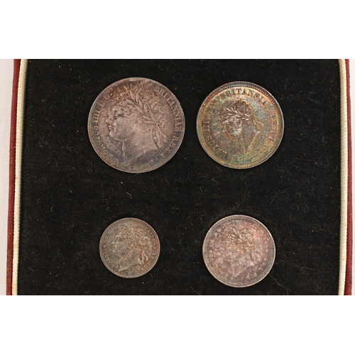 171 - A CASED SET OF FOUR MAUNDY COINS 4d TO 1d GEORGE III 1822